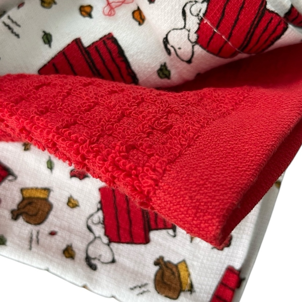 🆕PEANUTS SNOOPY THANKSGIVING 🦃 SET OF 3 KITCHEN TOWELS - Picture 5 of 8
